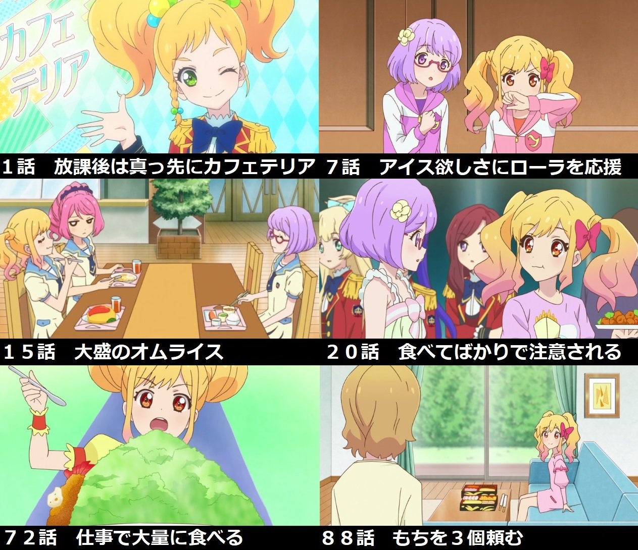 たいだ アイカツスターズ アイドルの自覚が生まれたらしく 食いしん坊に思われる言動を控えるようになったゆめ よく食べる人であることは 一般人には知られていないかも T Co Jrcorskjmy Twitter