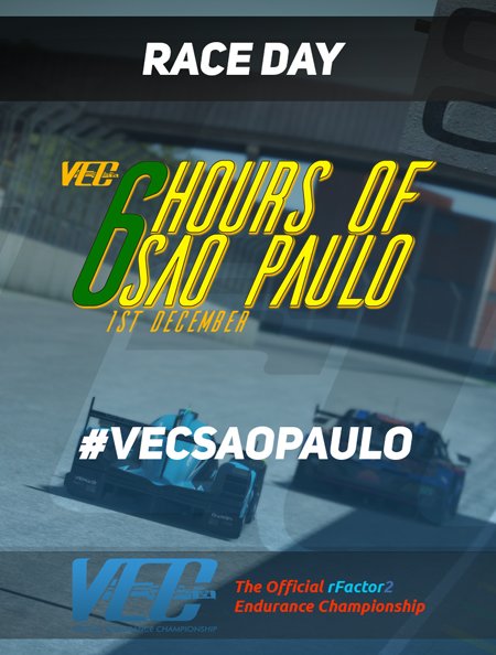 It's race day! Just a few hours to go until the green flag drops on the 6 Hours of Sao Paulo. Be sure to tune in when we go live at 4pm CET! #VECSaoPaulo

Stream - bit.ly/2Q6qS4t
Live timing - bit.ly/2RsbVWK