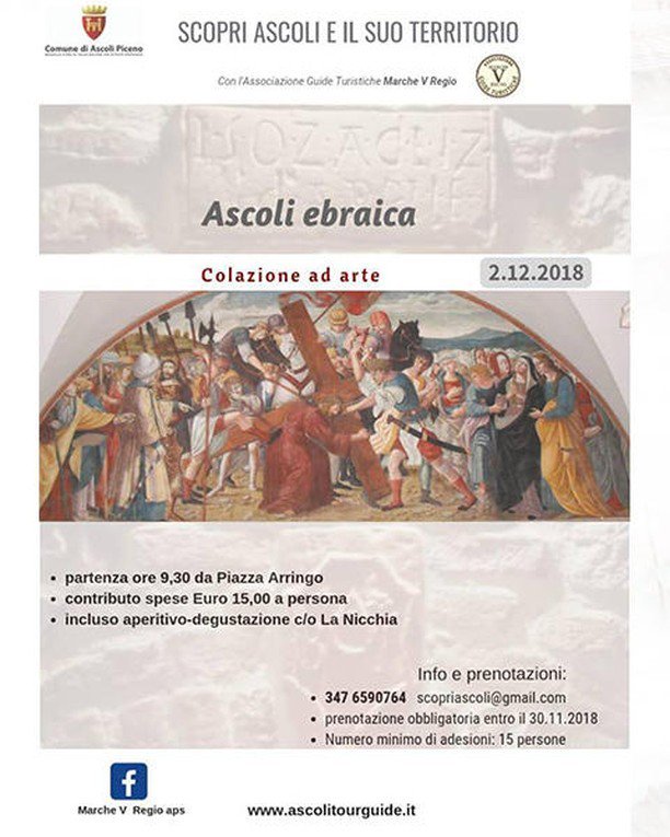 Altro appuntamento imperdibile con l 'associazione delle guide turistiche "Marche V Regio". 🗓Domenica 2 dicembre si svolgerà un tour dedicato ad "Ascoli ebraica": un affascinante itinerario cittadino meno conosciuto che, da Piazza Arringo, si snoderà… ift.tt/2Qr1nu2