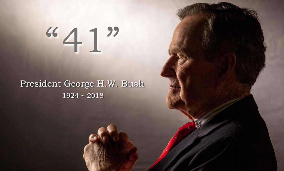 RaymondWoodward's tweet photo. “America is never wholly herself unless she is engaged in high moral principle. We as a people have such a purpose today. It is to make kinder the face of the nation and gentler the face of the world.” ~ George H.W. Bush, last World War II veteran who served as USA President

RIP https://t.co/JDGennNDBl