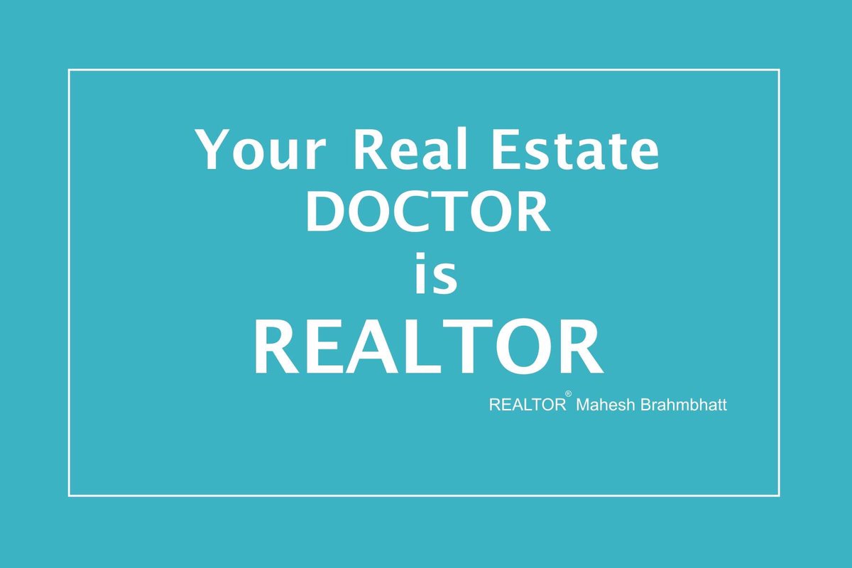 RealtorMahesh's tweet photo. Your Real Estate DOCTOR is REALTOR
- REALTOR® Mahesh Brahmbhatt
#fiducea #REALTOR #NAR #NARINDIA #realty
#realestate #doctor #propertypages #property https://t.co/JYGnkMESqL