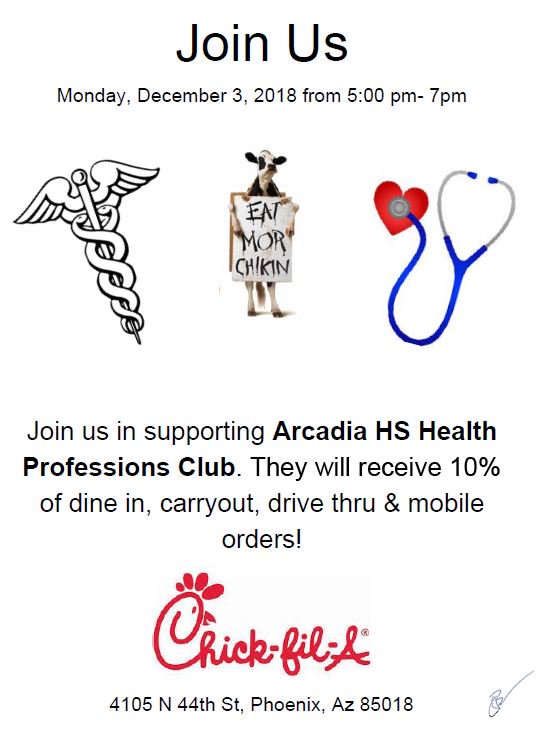 ArcadiaSUSD's tweet photo. Join us in supporting Arcadia HS Health
Professions Club . They will receive 10%
of dine in, carryout, drive thru &amp; mobile
orders! https://t.co/cPMnjMxueS