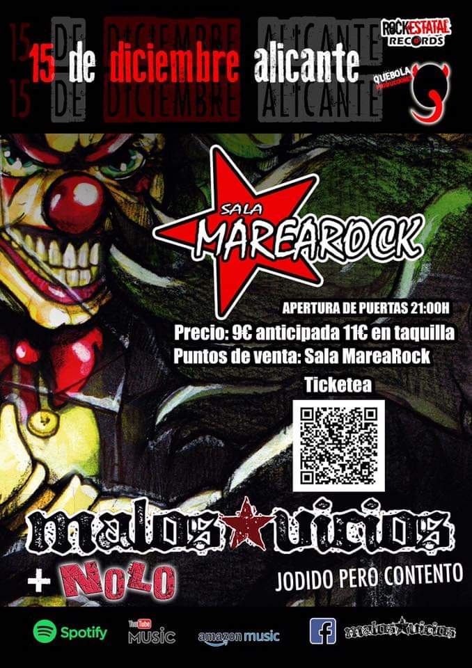 NoLoRockBand's tweet photo. Ey! El dia 15 estaremos repartiendo veneno en la @salamarearock con los @Malos_Vicios
Entradas ya a la venta en https://t.co/ZSysKf04WH
Es nuestro último concierto del año(y de los últimos de Marearock ☹️)
Dale kañaaaaaa
#nolo #veneno #rock #malosvicios #jodidoperocontento https://t.co/OdaKrfqW0r