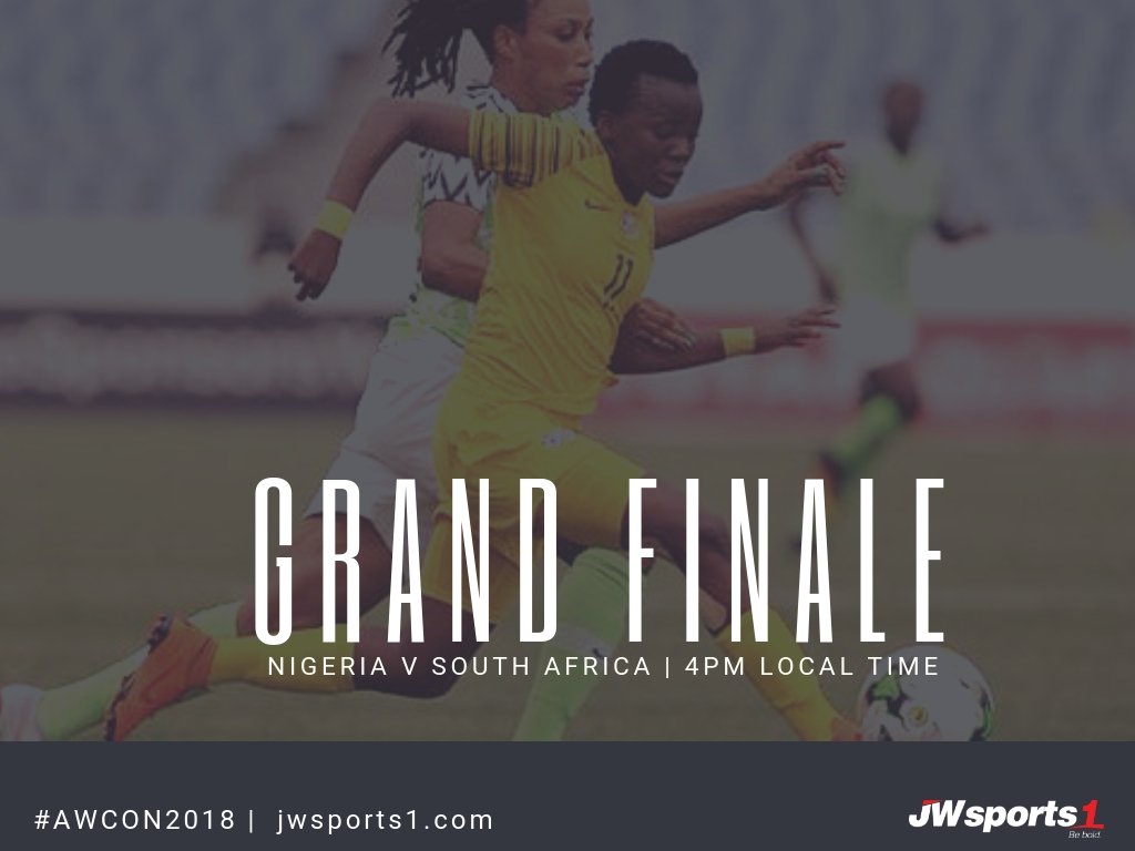 JWsports1's tweet photo. #WaitingForKickoff | Fast Fact |  #AWCON2018 Final: 

9⃣: In total, 🇳🇬 &amp; 🇿🇦have met 9 times before in AWCON with #SuperFalcons winning on 7 occassions. #TotalAWCON18 https://t.co/vFQHXUkWWD