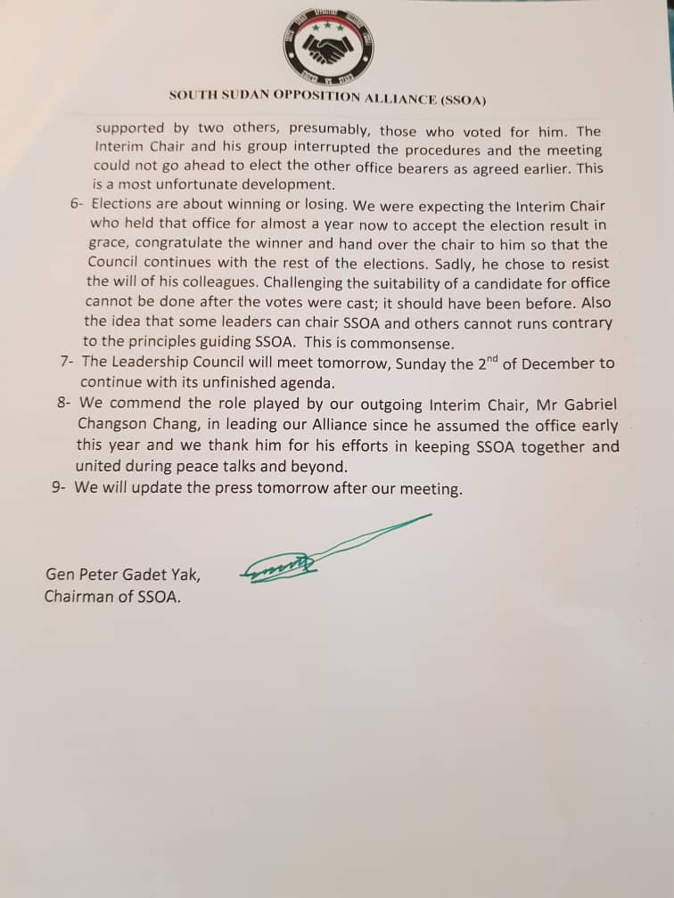 alanboswell's tweet image. Leadership battle over SSOA, one of the #SouthSudan power-sharing parties, spills out into the open. Due a VP slot.