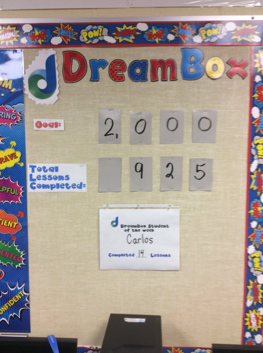 kkonecny13's tweet image. Ss new goal is 2,000 @DreamBox_Learn lessons complete. Congrats to Carlos for earning SOTW! @IrvingElementa1 #WPSProud #WPSFutureReady #CastleberryClassroom