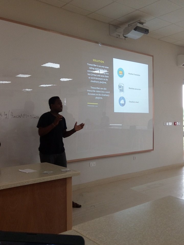 HackAPI_GH's tweet image. Team 11
Transcriber- Is an oral notes taking applications that converts live recording into text format!
#HackAPIGH #LocalHackDay #Swagathon
@cloudinary @github @dottechdomains @dscashesi @Ashesi @AshesiDesign