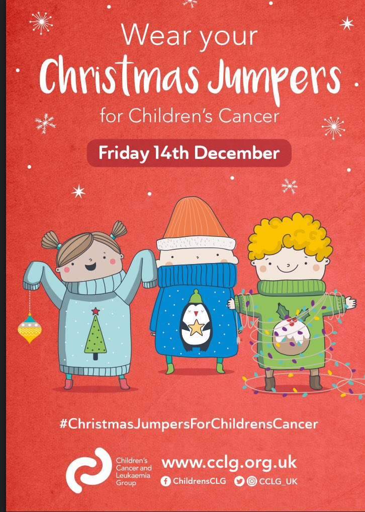 It’s Christmas Jumper Day on Dec 14. Post your pic &amp; make a £2 donation to uk.virginmoneygiving.com/fund/EdiesButt…. @CCLG_UK
