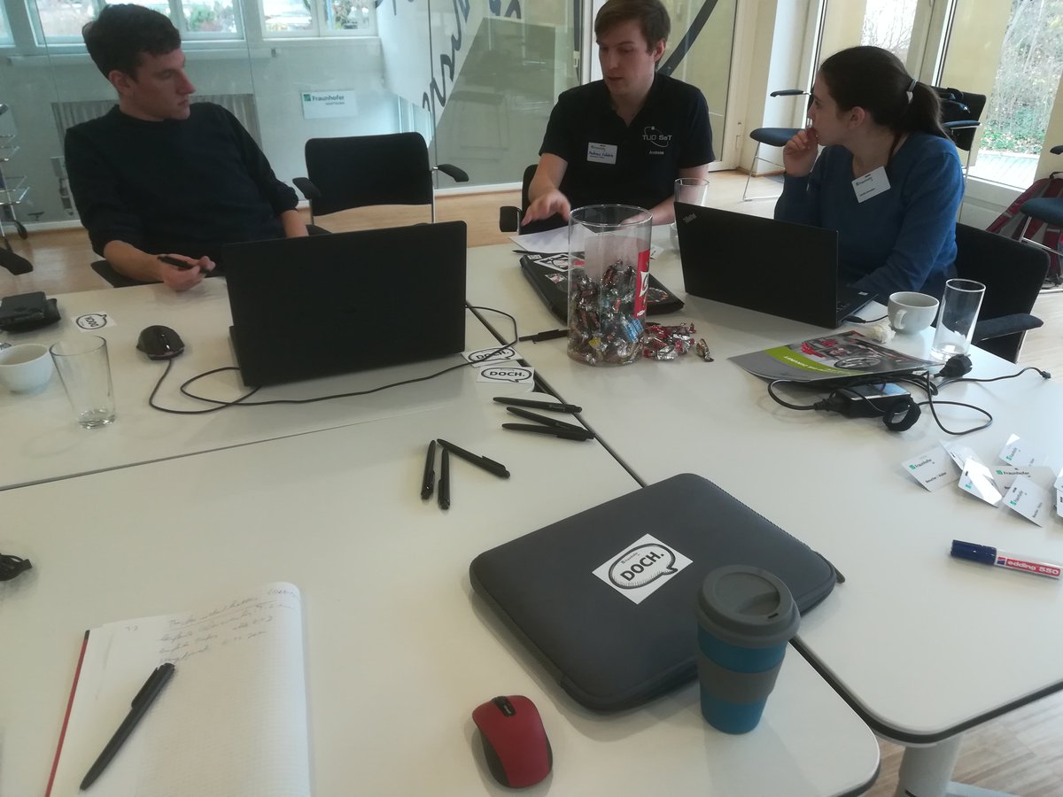 TUDSaT's tweet photo. Currently we are working in two teams at a #Hackaton from @OpenAdaptronik at @FraunhoferLBF https://t.co/dwg7MAU2si