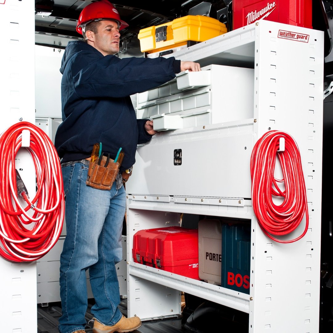 WeatherGuardCA's tweet image. Manufactured of heavy gauge steel and fully hemmed for extra strength and #durability, #WEATHERGUARD adjustable van shelving units help maximize van storage customization and capacity.
ow.ly/TSzS30mO0yO