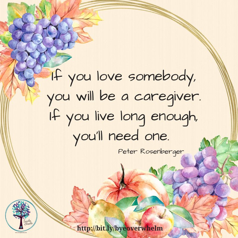 If you love somebody, you will be a caregiver. If you live long enough, you'll need one. ~ Peter Rosenberger #NationalFamilyCaregiverMonth #FamilyCaregivingQuote