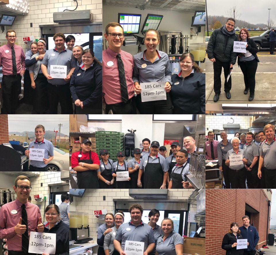 ftwrightcfa's tweet image. We continue to be surprised by our team members and our community... yesterday we broke our car count record!!! We served 185 cars from 12-1. More than 3 cars per minute! Couldn’t do it without our hard working team and our amazing guests supporting us. THANK YOU! #cfaftwright