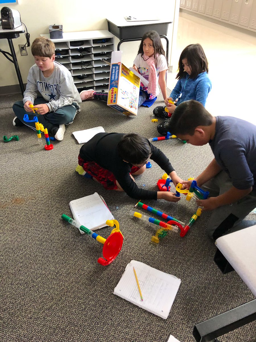 aimee_winfrey's tweet photo. Fun times learning about force through building marble ramps! @Mitchell_5th @PISD_Mitchell https://t.co/BNk5ZPKmZC