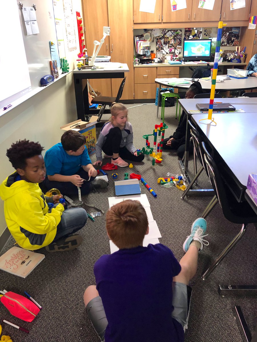 aimee_winfrey's tweet photo. Fun times learning about force through building marble ramps! @Mitchell_5th @PISD_Mitchell https://t.co/BNk5ZPKmZC