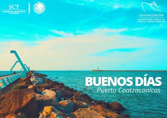 coatzaport's tweet photo. #BuenosDíasles desea @coatzaport  ⚓️🚢😁
#FelizSábado #FelizFinDe #CGMPP
@SCT_mx @Puertos_Mx https://t.co/GUx5KP0XmH