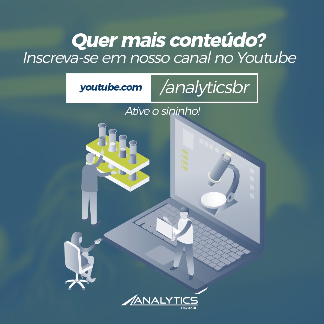 AnalyticsBR's tweet image. Ainda não se inscreveu em nosso canal no YouTube? O que está esperando? Não perca nossas atualizações! Temos novos vídeos toda semana: youtube.com/analyticsbr

E não se esqueça de ativar o sininho para ser notificado sempre que um novo conteúdo for postado!