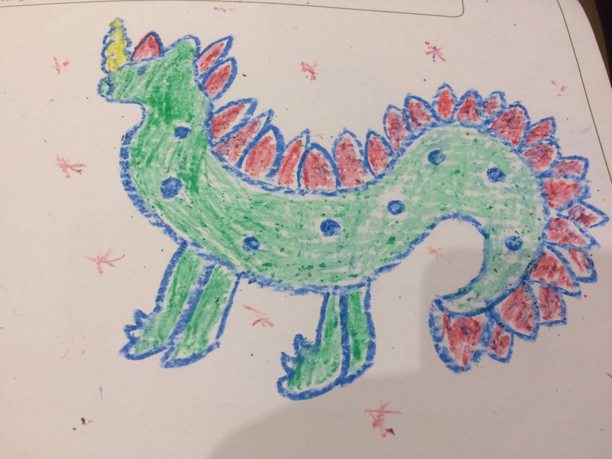 NHopwell's tweet photo. A new addition to your collection @NHM_London. My daughter’s #LittleGrillers ‘Unicorn-saurus’ picture from the TRex grill. 😄👍🏻 https://t.co/aIRRBjoMdc
