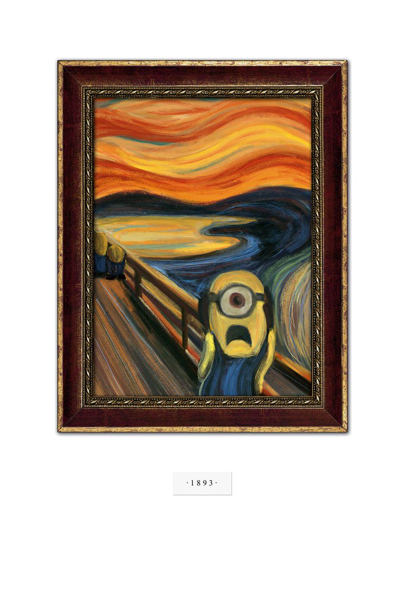 postermodernism's tweet photo. #postereference: «Minions» (2015) and Art Tributes. Part One:
Da Vinci,
Van Gogh,
Edvard Munch. #artRef #Minions
@Minions @DespicableMe @UniversalPics @IllumEnt
@Despicablimp @SteveCarell https://t.co/VznX0m1zDQ