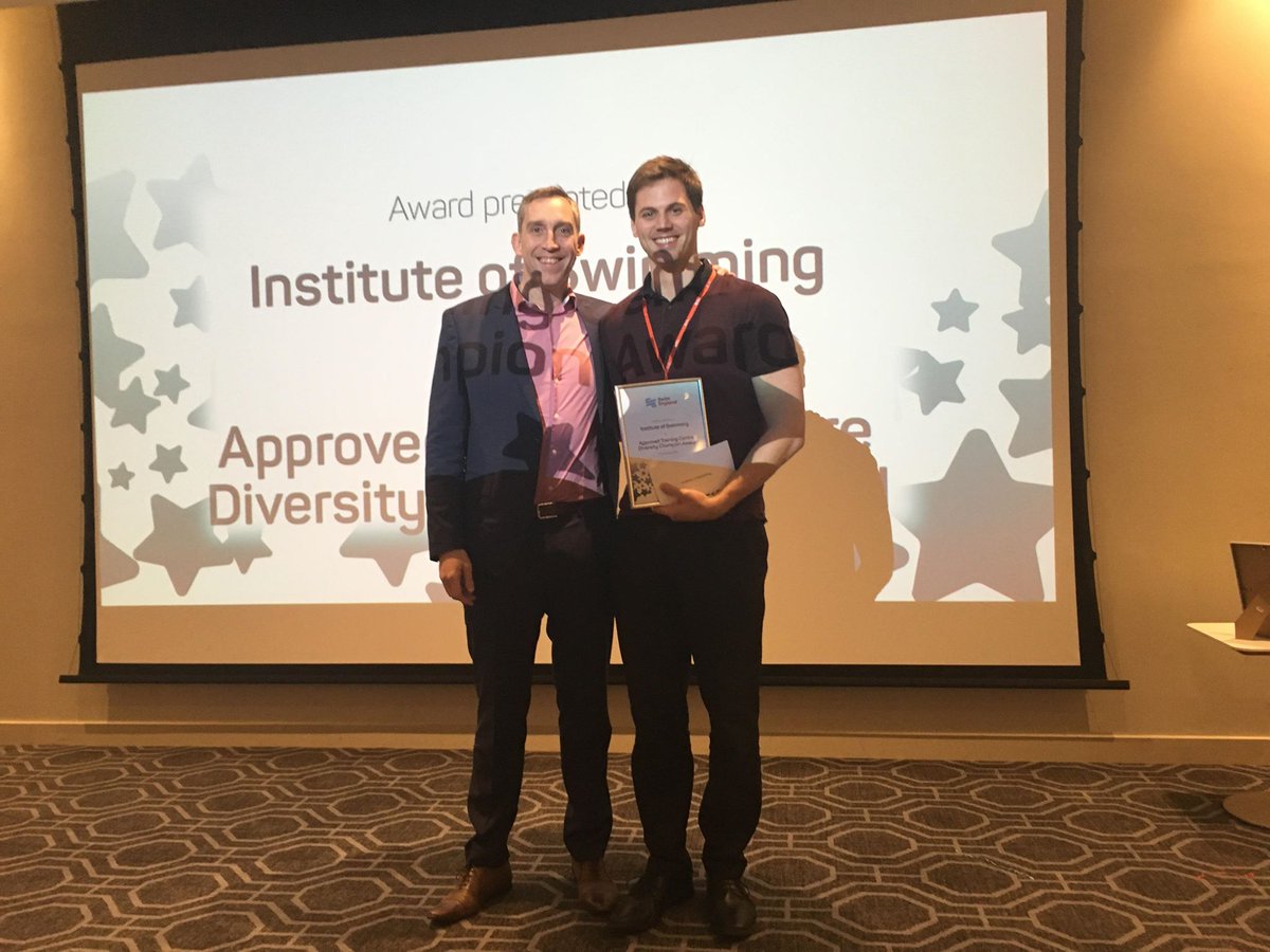 SE_Quals's tweet photo. And well done to @InstituteofSwim too - winners of the Approved Training Centre Diversity award! 😀@Swim_England #SwimConf18 #SEQualifications @steparry2 https://t.co/OMqf1bcV5J
