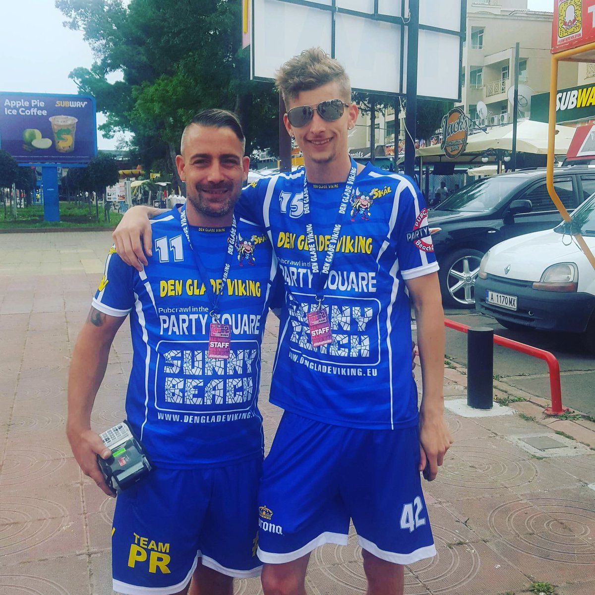 Jamie one of our Sunny Beach workers settling into life in resort this summer just gone! Sunny Beach Promo staff have the best uniforms 👊🏽 hope to see you next summer mate! #SunnyBeach #workabroad #summer