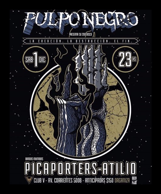 ClubVBar's tweet image. Éste es el posteo que más nos gusta hacer. Un nuevo disco cuando todos te dicen que tenés que hacer lo que no querés hacer. @pulponegrometal  presenta su segunda placa “La Creación, La Destrucción, El Fin” y lo hace donde tiene que hacerlo, en casa.