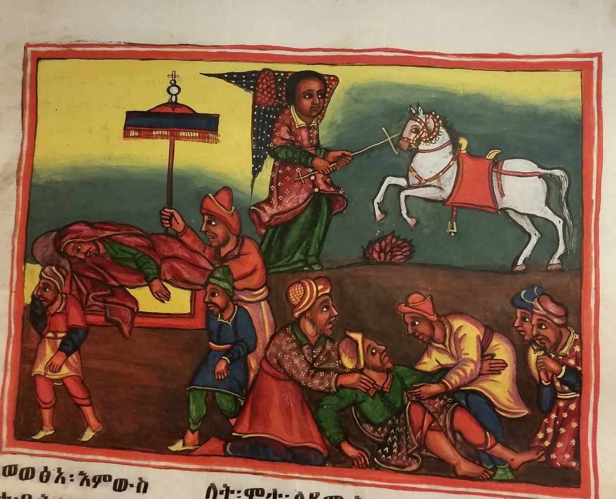 DerilloEyob's tweet photo. There are 8 distinct #horse breeds in #Ethiopia. A 4. million-year-old fossil, new species was discovered in 2013. A tradition that can be traced to 13th c. is calling kings or warriors after the name of the horse they rode. Horses appeared frequently in art.  @britishlibrary https://t.co/iKH9drrw5U