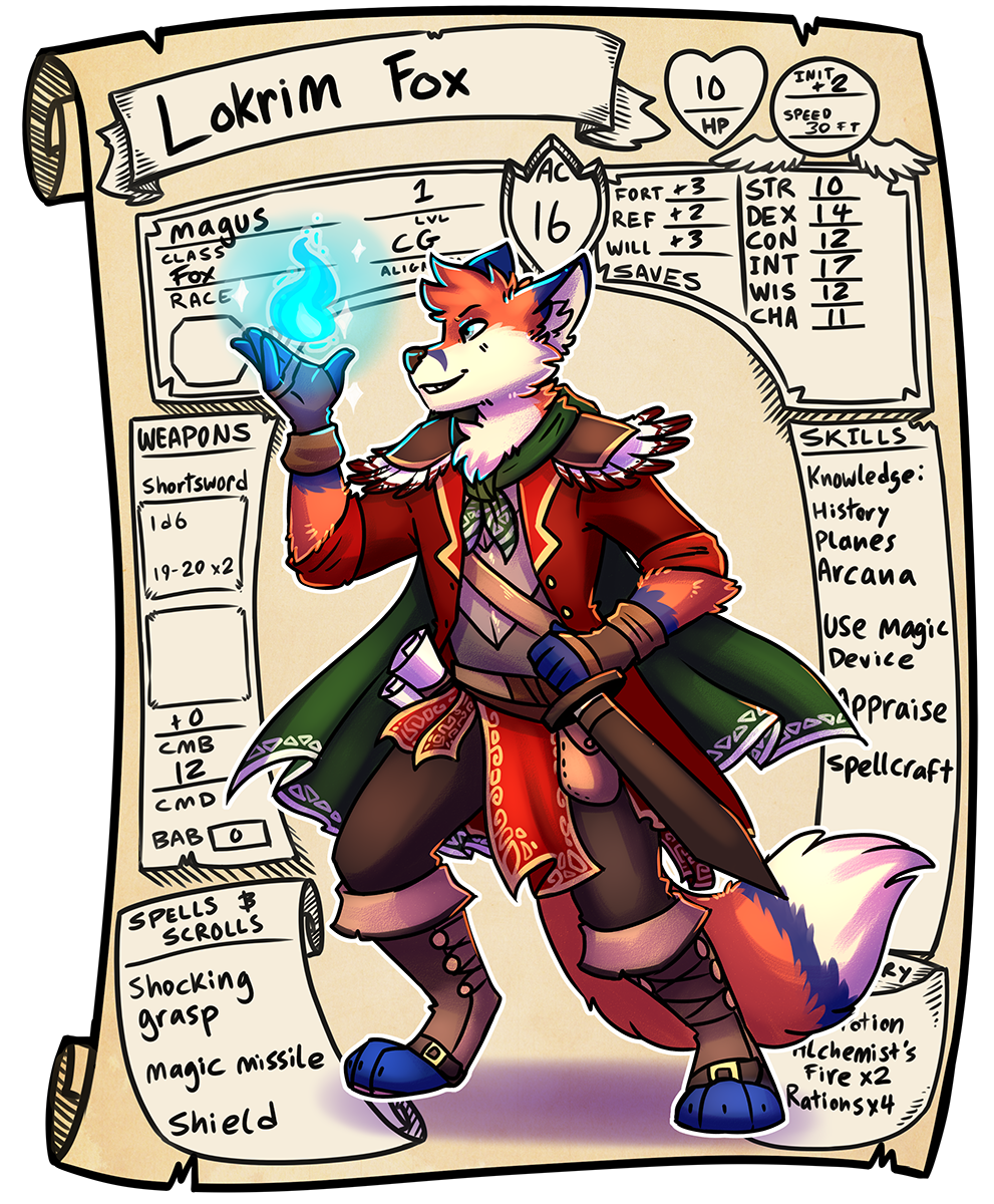 Snacc Racc Lokrim Fox Rpg Character Sheet I Designed These To Be Decorative Character Sheets But They Are Made To Compatible With Pathfinder D D 3 5e T Co 7upu2gnd5e T Co T76jbkebui