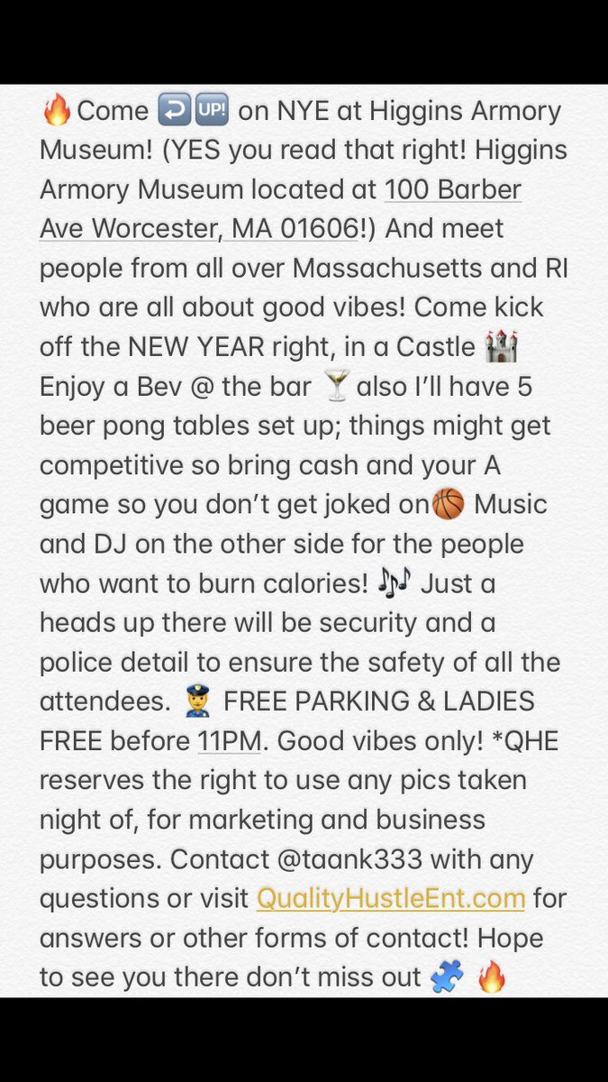 taank_3's tweet photo. 🚨🎉 If by chance you see this post 👀 that is your invite to come join Massachusetts, RI, &amp; Quality Hustle Ent. team ↩️🆙 while we throw our biggest #NYE 🥂 #banger 🔊in HISTORY!! #PROJECTT5 🔥🔥🔥 #Repost and spread the word 🗣🎉🚨 https://t.co/84SprypfH0