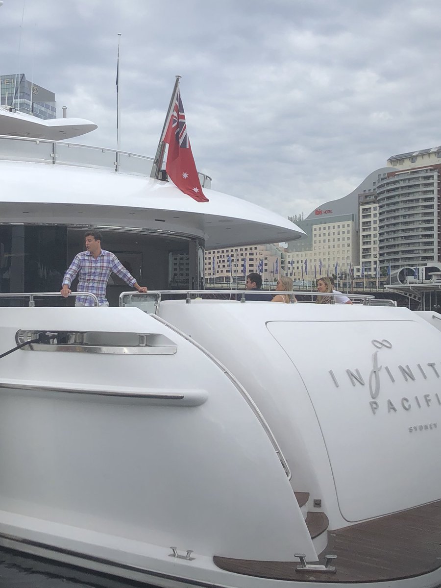 Joining the superyacht set <a href="/james_tobin/">James Tobin</a> <a href="/sunriseon7/">Sunrise</a> nice way to start the day #infinitypacific <a href="/AgencyBCo/">AgencyB&Co</a> #experienceluxury