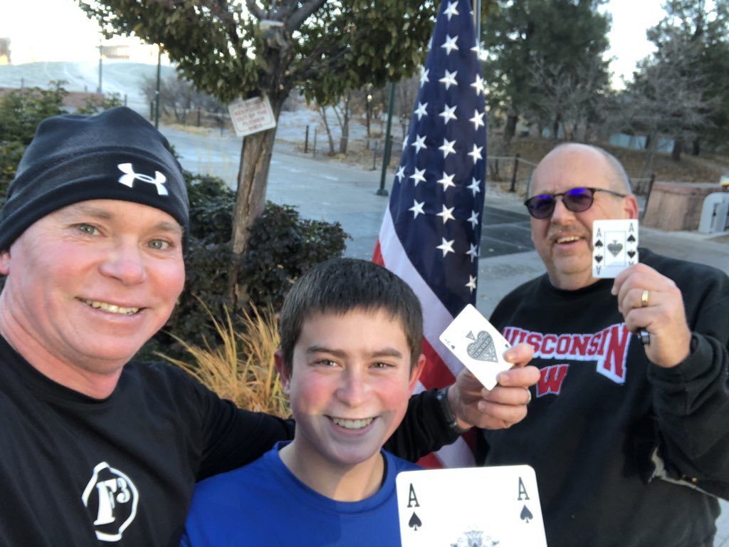 F3Denver's tweet photo. @F3Louisville @jimmCI @LeonardiMark @F3Nation @F3TheMutt @F3County @F3Vets @F3Parklands @PoshF3 @F3Bayside @OF3Louisville @F3LouRuckin Three HIM got after it in the frosty Denver gloom.  Smallest PAX with the biggest black heart!  Good luck Double Down, you’re in our thoughts. https://t.co/6CTzEU9HYm