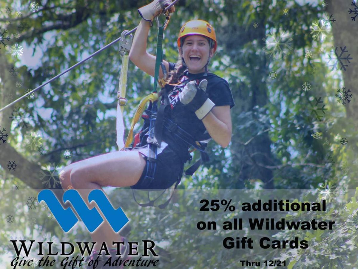 WildwaterLtd's tweet photo. Winter Sale:

Give the Gift of Adventure!

25% additional on all Wildwater adventure gift cards thru 12/21.

#WinterSale #LiveAdventure  #GetOutdoors 

https://t.co/Skfb9aF3vx https://t.co/gH6SfpTyEc