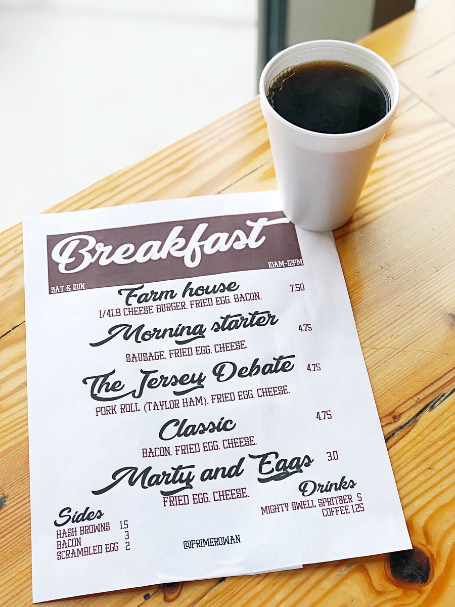 PrimeRowan's tweet image. Our second weekend breakfast. Hot coffee, good sandwiches, chill tunes. Join us 10-1 Saturday and Sunday every weekend!