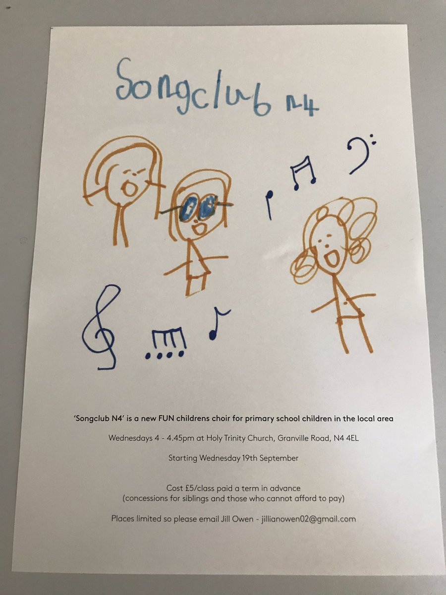Jillowenpiano's tweet photo. @crouchendforum @GoodsofficeN4 @StroudGreenSch @n4workout @N8Parents @NorthLDNActive We have around 5 places in the fun choir that is #SongclubN4 It only started this term and already we are 25 kids aged 5-8. Wednesday’s 4-4.45 https://t.co/yMdfj5sDXE