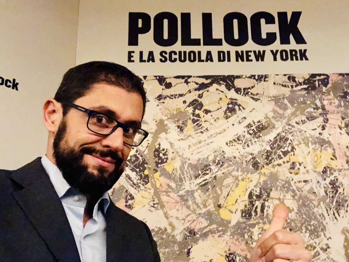nicola_carozza's tweet photo. Mostra sull’#espressionismo astratto di #PaulJacksonPollock e della scuola di New York. Nei filmati originali il suo #drippling sembra un mix tra tecnica pittorica e ritualità di una danza indiana primitiva! #MostraPollock #Arte #Roma https://t.co/OuqC1FR78Z