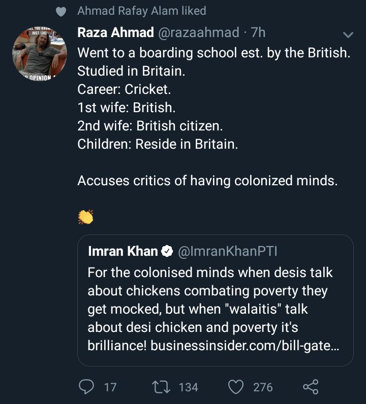 RizWanKenobi_'s tweet photo. Used to like Ahmed Rafay especially for his views on environment and urban development. But since IK's election a lot of closet La Resistance and woke lot have been getting exposed. Very disappointing. #ABIK (anyone but Imran Khan) https://t.co/cR1GGfQgDN