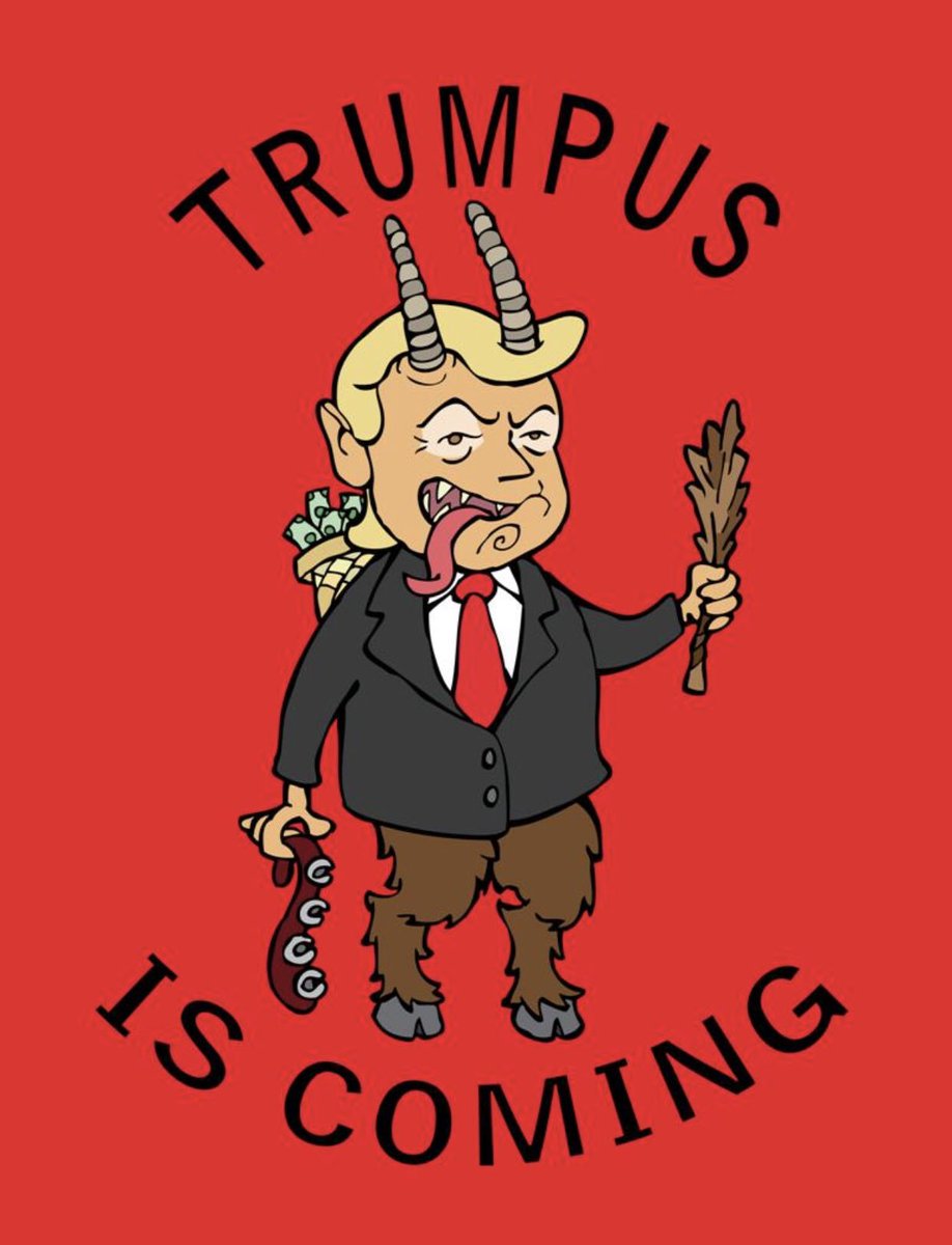 ArthurSKing's tweet photo. Trumpus is coming #christmas #Krampus #cartoon #tradition #Christmas2018 #charity #love #compassion #oldworld #holiday #artistsontwitter #arthursking https://t.co/DHp0x1STuQ