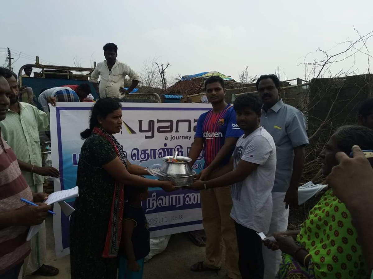 Journeyforcause's tweet photo. Dear All,
We are proud to have completed our first round of #GajaCyclone #relief activity for over 500 families in #Kallikudi Village, in #thiruvarur Dt, and #Nagapatinam Dt. Thank you all for being a part of #Payanam #ngo. 
Our #journey for a cause Continues..
Cheers
#Payanamngo https://t.co/HSyDkvHptu