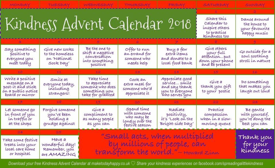 December 1st. Thought it might be nice to do a different kind of advent calendar this year. Lots of simlple, lovely and free ideas here.