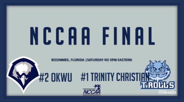 ⚽️ Gameday! ⚽️

WSOC

<a href="/OKWUeagles_WSOC/">OKWU Womens Soccer</a> take on the <a href="/TrollsAthletics/">Trinity Athletics</a> for the NCCAA Women's Soccer Championship at 4 PM CT.

#WeAreOKWU #NCCAASoccer