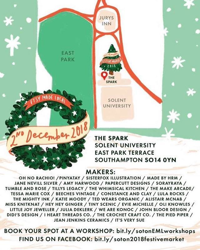 Who's popping by tomorrow then? Just a short walk from the town centre and you'll get to browse through all of the wonderful stalls.⠀
⠀
#etsymadelocaluk #sotonetsy #etsymadelocal #etsyseller #etsyuk #christmasinsouthampton #whatsonsouthampton #etsyma… ift.tt/2QrGyyu
