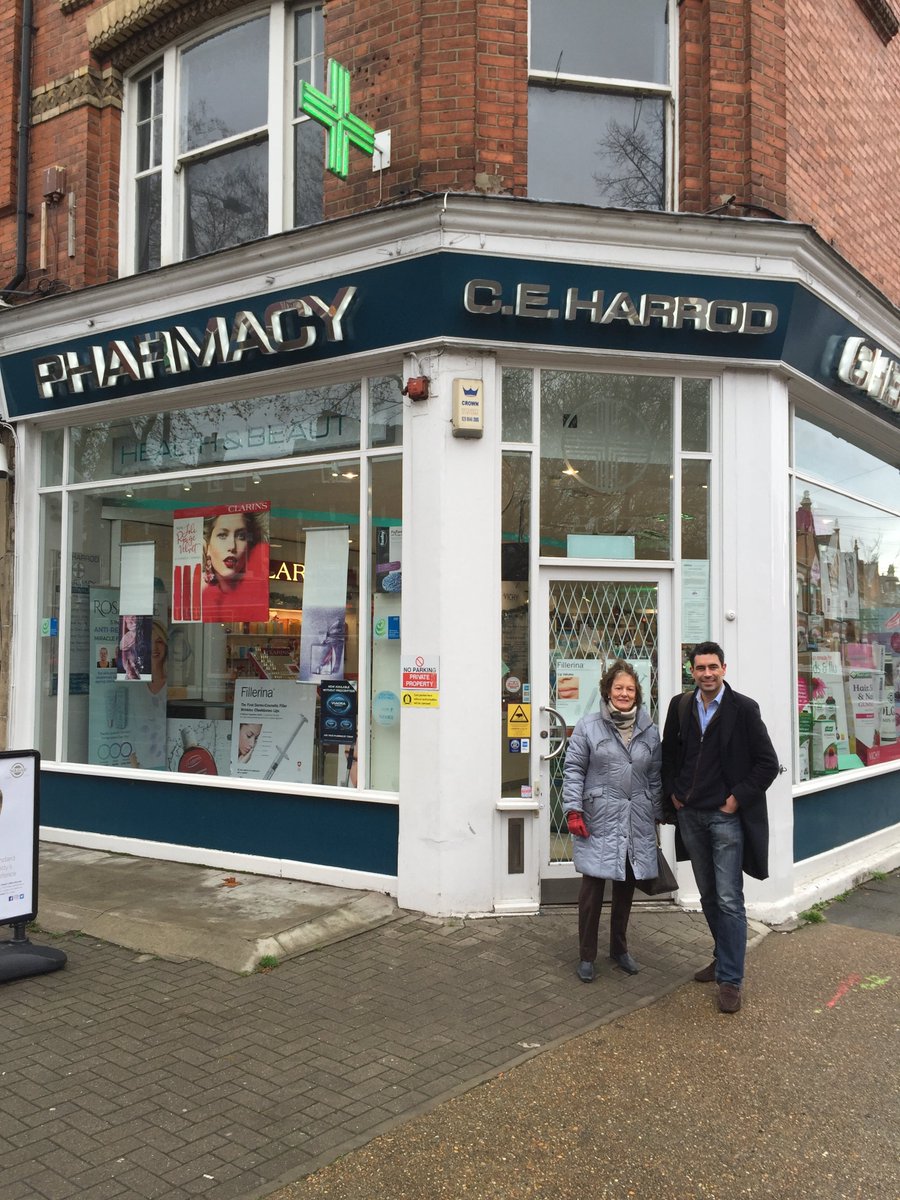 PGWCllrs's tweet photo. Finally, Frances &amp; @MSThorley popped into CE Harrod Pharmacy at 207 New King's Road, where they discussed with the owner about the challenges facing the high street such as online shopping &amp; parking challenges. #smallbizsaturday https://t.co/fuUDJ4ubE2