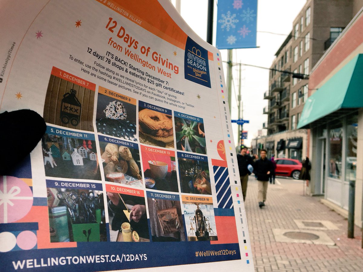 It’s beginning to feel a lot like #WelliWest12Days! 
Check the latest <a href="/Kitchissippi/">Kitchissippi Times</a> Times for a sneak preview of this year’s 12 Days of Giving promotion. 
78 Gift Certificates for 78 different stores, restaurants, and services over 12 days- starting Friday Dec 7!