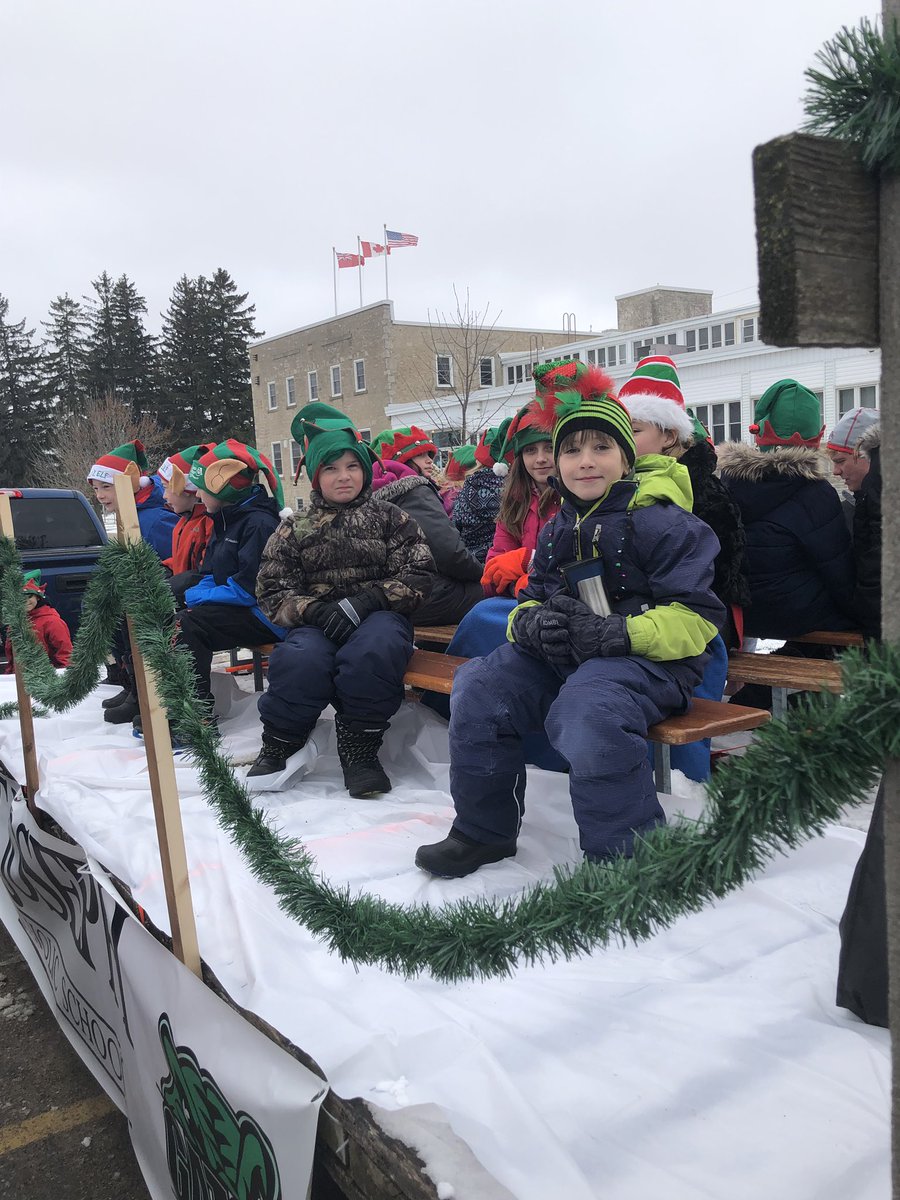 The St. Joe’s Santa’s Workshop float is getting ready to take off into the Fergus Santa Claus Parade.  #HereIAm