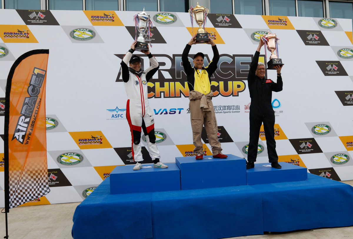 Bigatmo's tweet photo. #airrace1 Silver #ChinaCup  Silver Final Podium Trevor Jarvis #53 And Kermit take Bronze cup #airracing #pilotsunglasses #bigatmo https://t.co/Kq8H2he7iJ