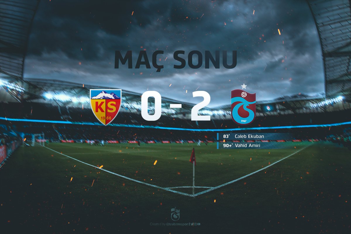 ⏱️ 90' Karşılaşma sona erdi. Kayserispor 0-2 Trabzonspor #TSLive