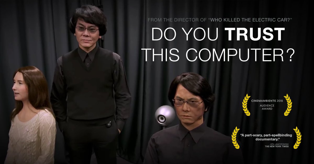 chrispaine's tweet image. Want your friends to be smarter about the consequences of #AI? Invite them over to watch #DoYouTrustThisComputer? — available now on select streaming platforms. bit.ly/2LpLopc