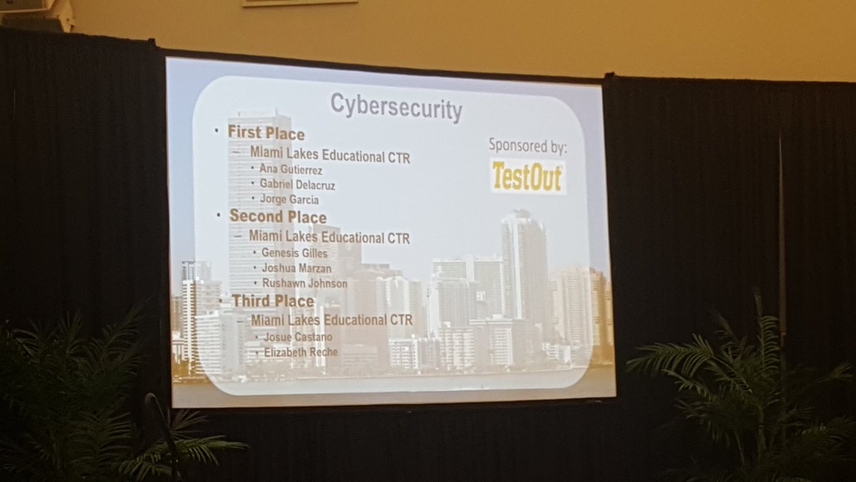 MDCPSSTEAM's tweet photo. Great job @MLECJaguars for your 1st, 2nd and 3rd place in our inaugural Cybersecurity competition at today's #InovateCTEC. #MDCPSSTEAM https://t.co/Ulg5PJRWGg