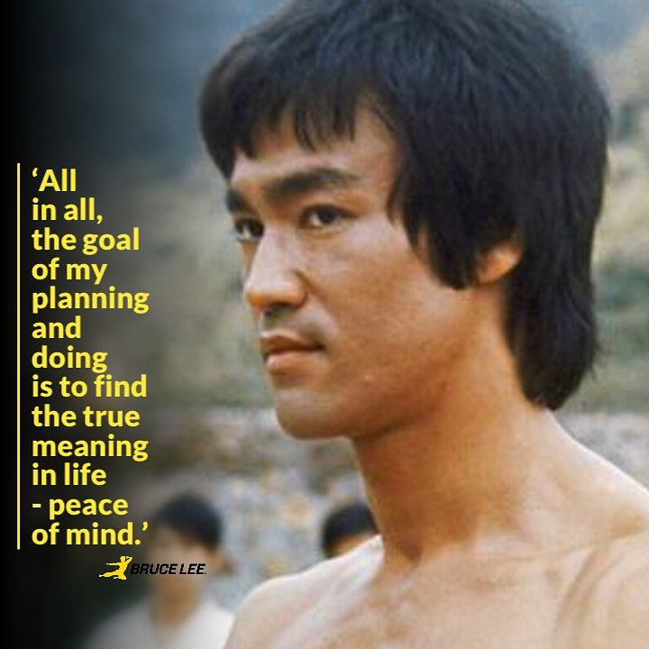 Txdmhub's tweet photo. ‘All in all, the goal of my planning and doing is to find the true meaning in life - peace of mind.’ #BruceLee
.
.
#JeetKuneDo #MartialArtist #ArtistOfLife #PersonalLiberation #HonestSelfExpression #SelfActualizationOverSelfImageActualization https://t.co/E5brZOaUaJ