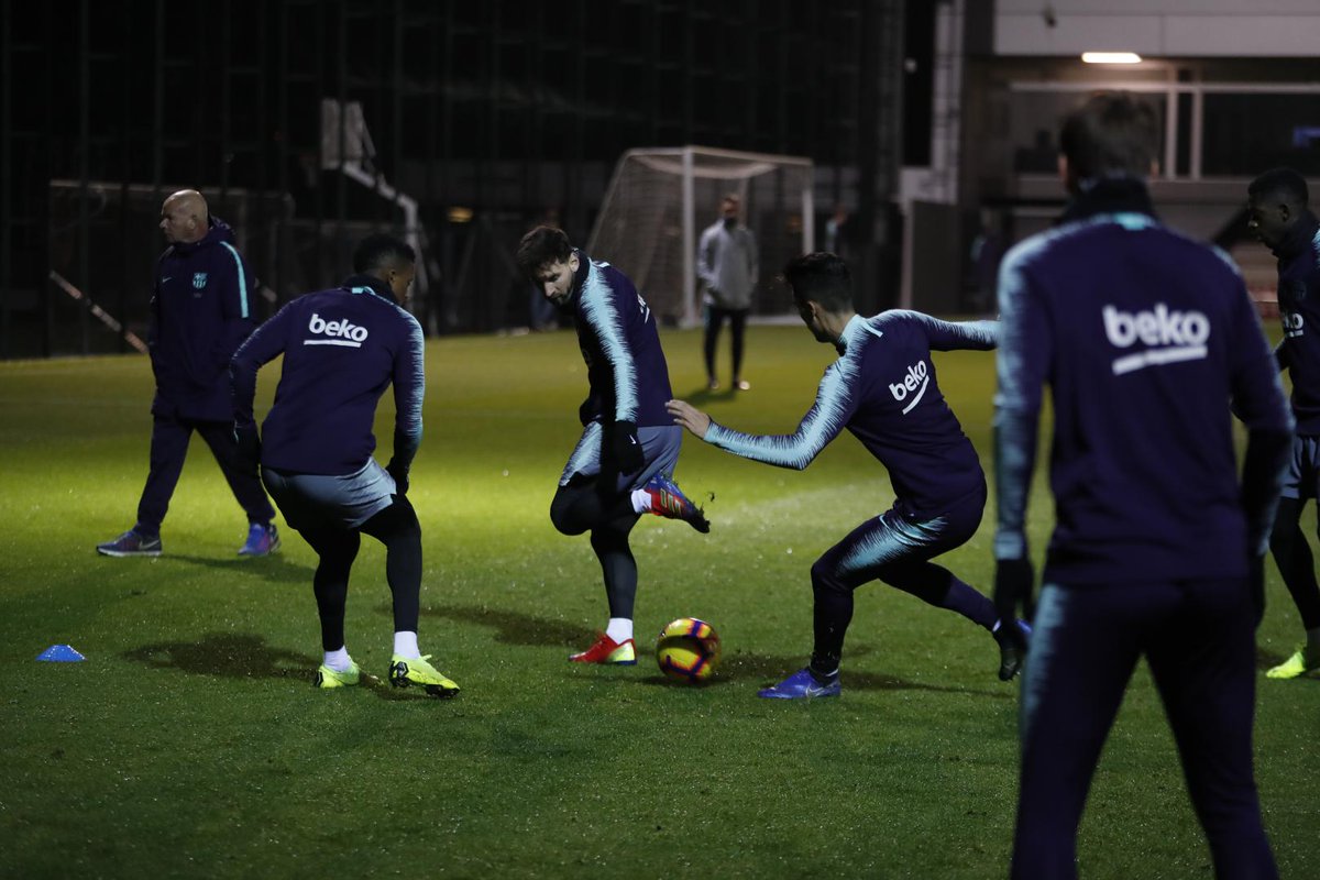 Último entrenamiento previo al partido.