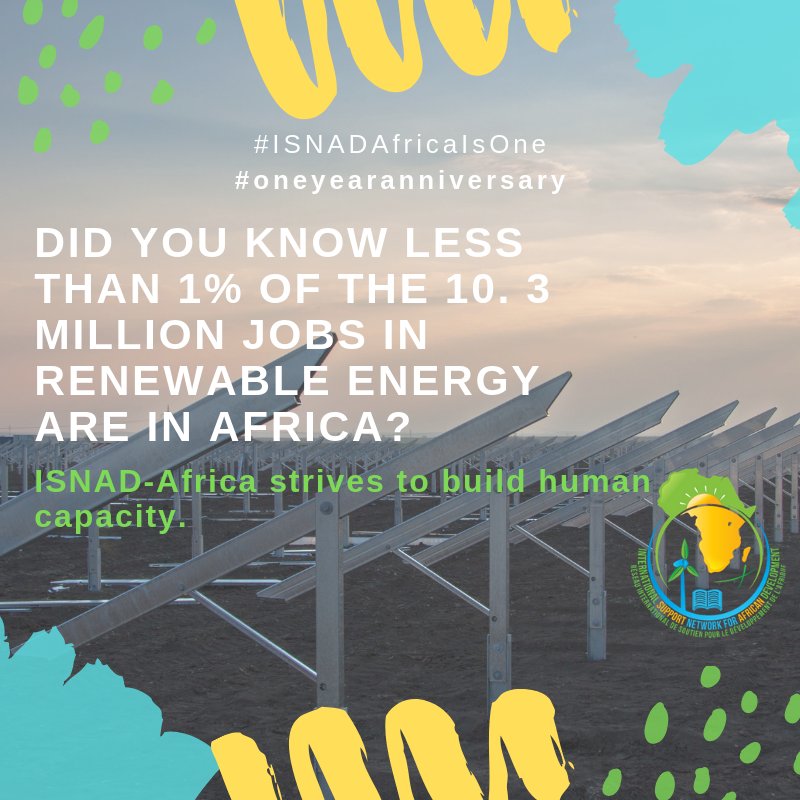 @isnad_africa #strives to #build #human #capacity to take #renewableenergy #jobs in #Africa.
#ISNADAfricaIsOne
#renewableenergy #Employment #HumanCapacity #CapacityBuilding